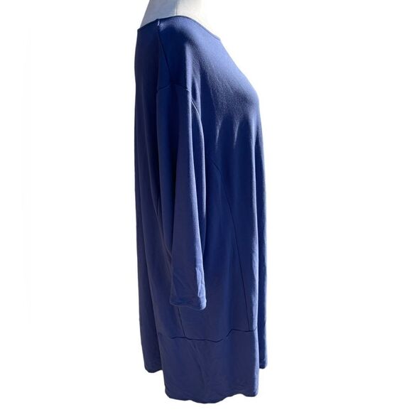 J Jill Extra Blue seamed ponte 3/4 Sleeve Midi Dress, Size X3 - Picture 5 of 14